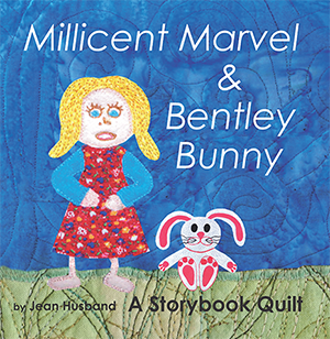 Millicent Marvel Standing on Grass beside her Bunny.